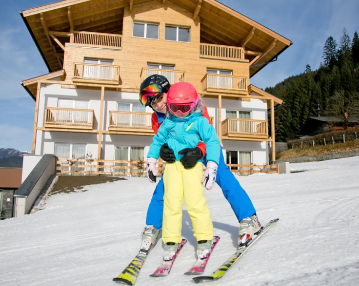 Skifahren bis zum Hotel