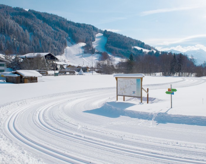 Gespurte Langlaufloipe in Eben im Pongau